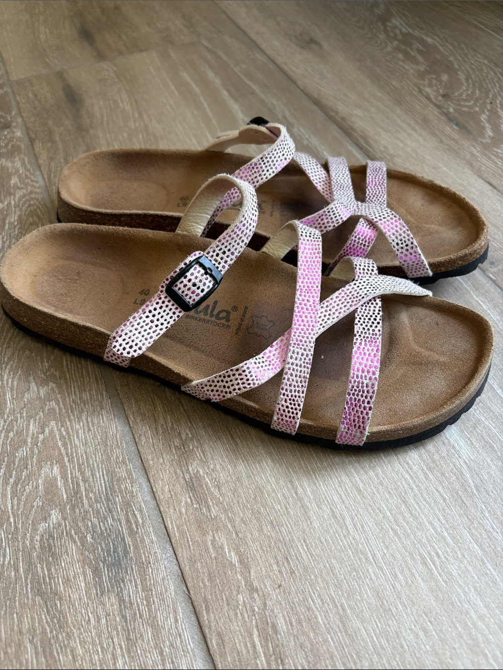 Betula by Birkenstock Pink Metallic Strappy Sandals | EU 40 / US 9–9.5